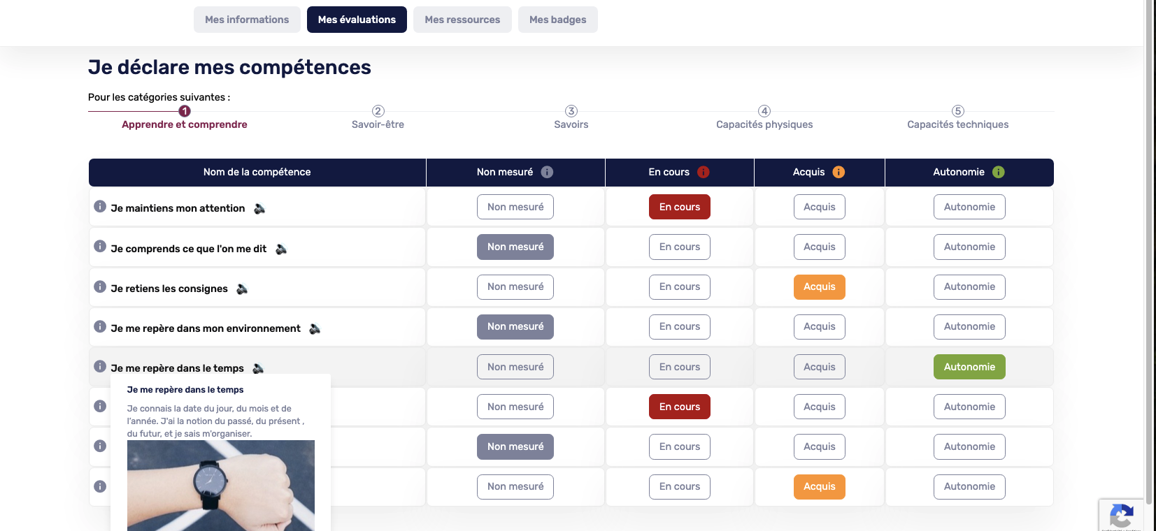 logiciel myskilliz évaluations dashboard